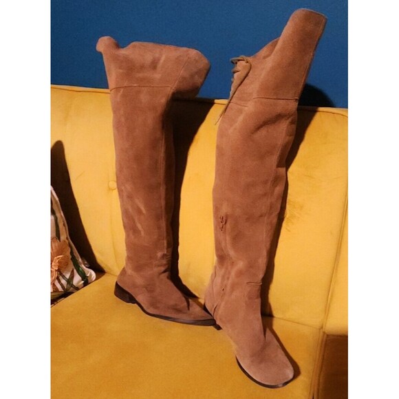 BDG Knee High Boots Brown Suede Leather Pull On riding Urban Outfitters US 9 - Picture 2 of 16